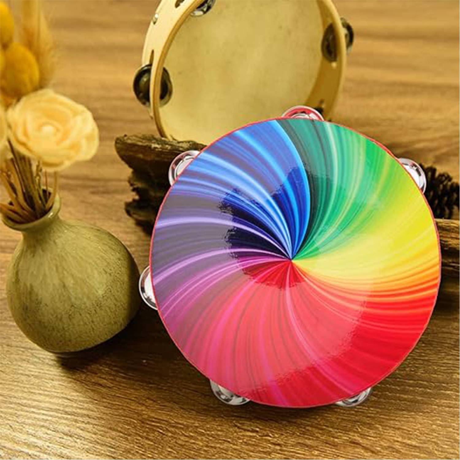 Colorful Tambourines Musical Instrument Hand Held Drum 7