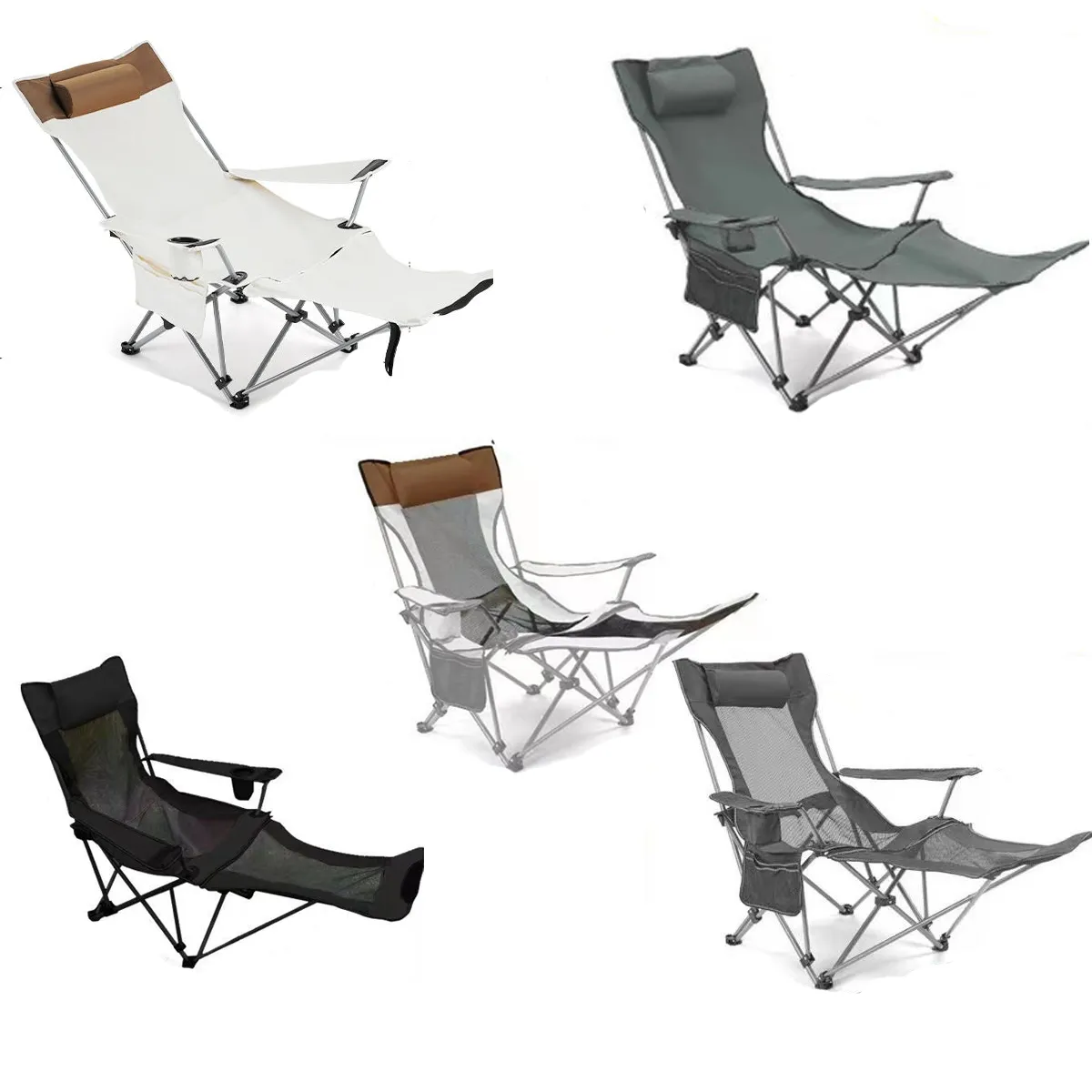 Oversized Camping Folding Chair X-Shaped Steel Frame Fixed 5
