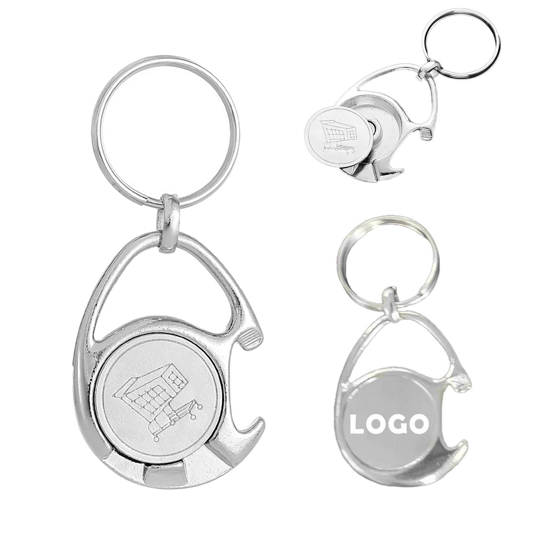 Shopping Cart Token Bottle Opener Car Key Chain