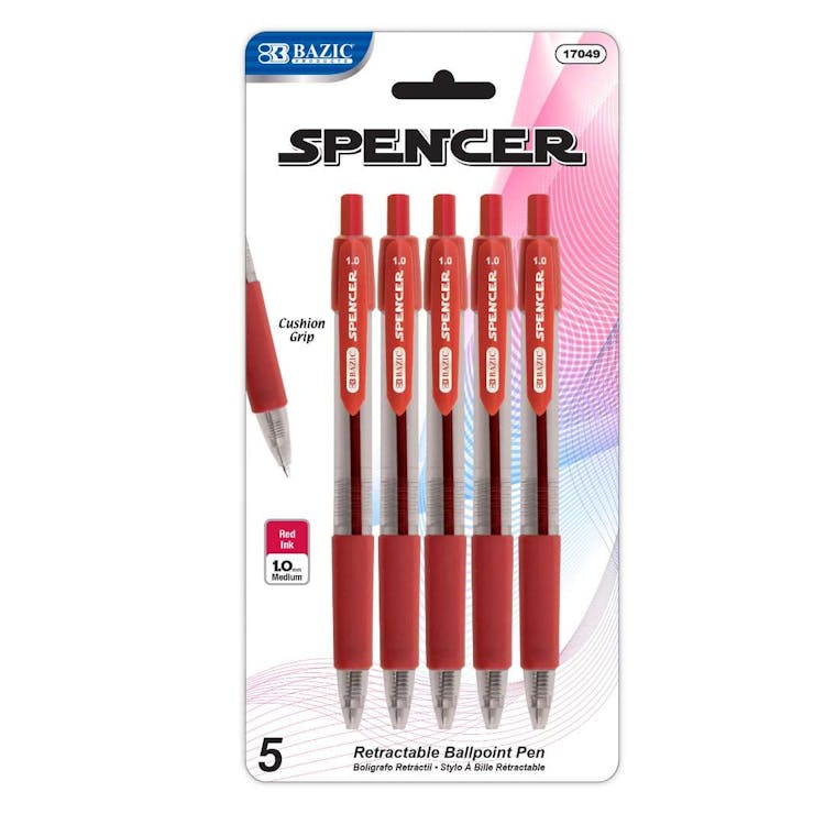 Retractable Pens - Red 5- Pack 2