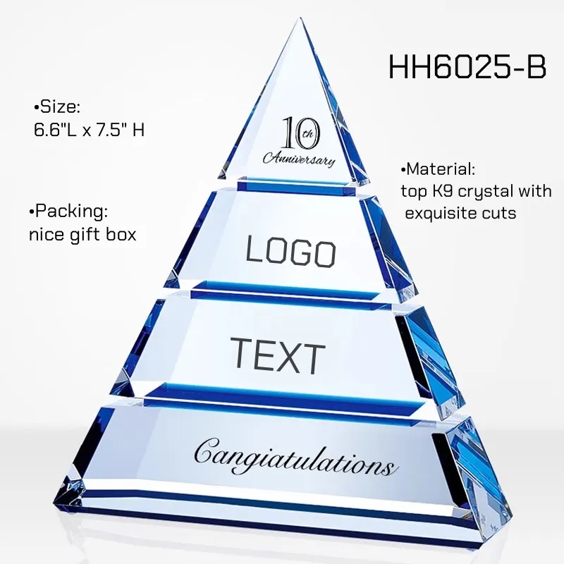 Crystal Pyramid Trophy Award Supplier 3