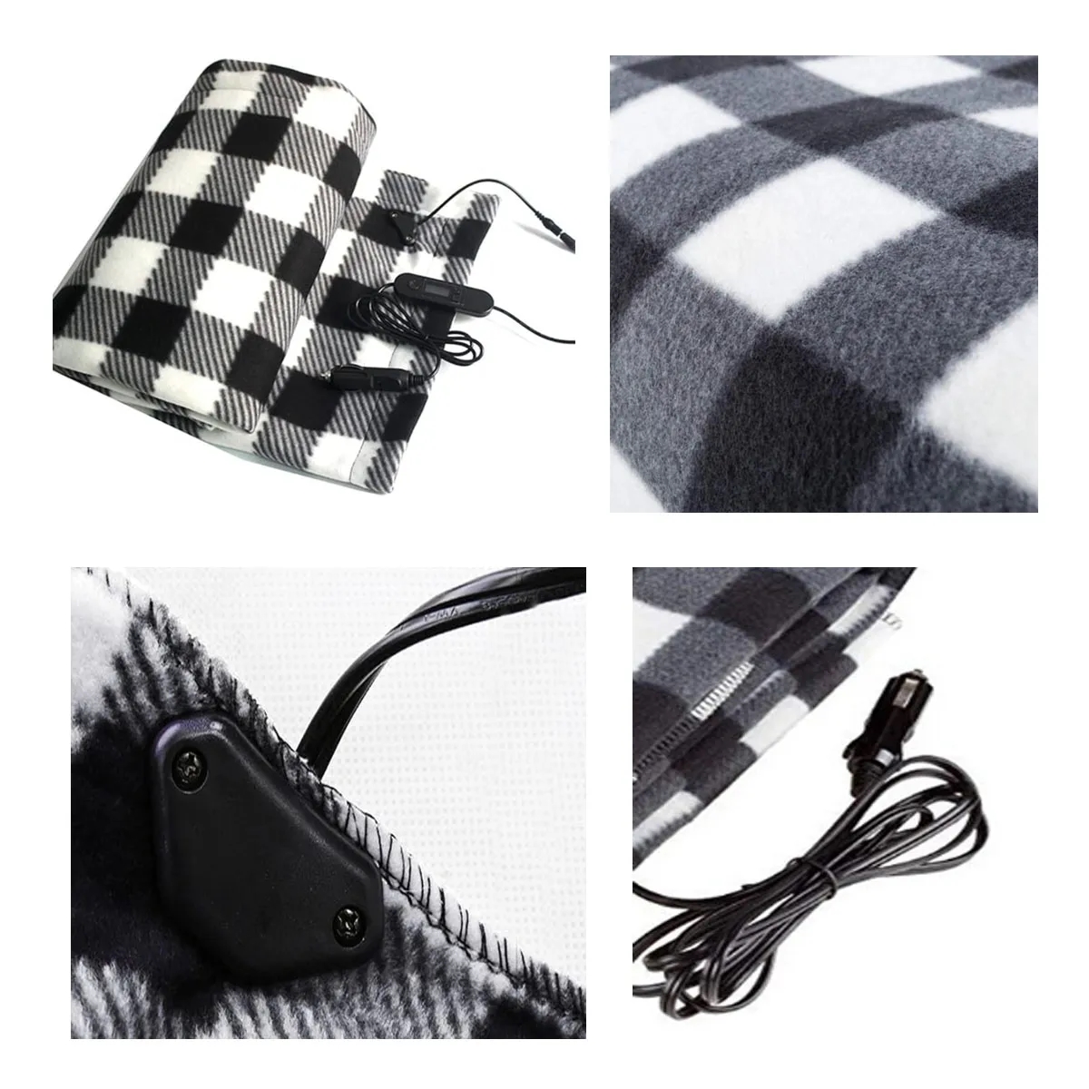 Portable Soft Lightweight Warm Electric Car Blanket 4
