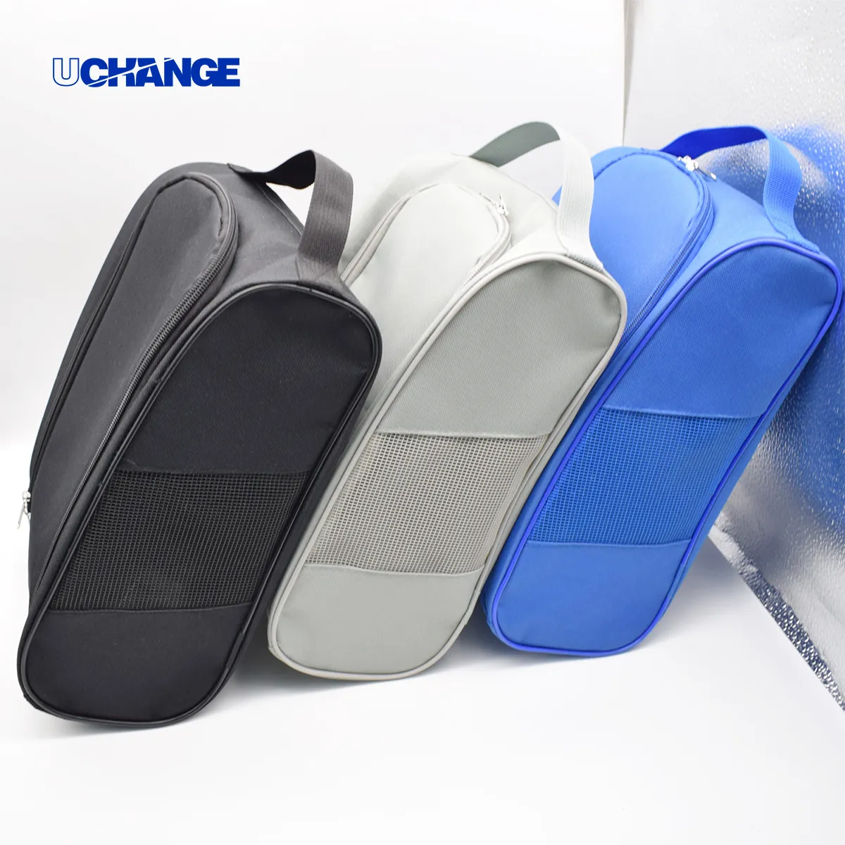 Ventilated Golf Shoe Bag With Mesh Panel & Handle 3