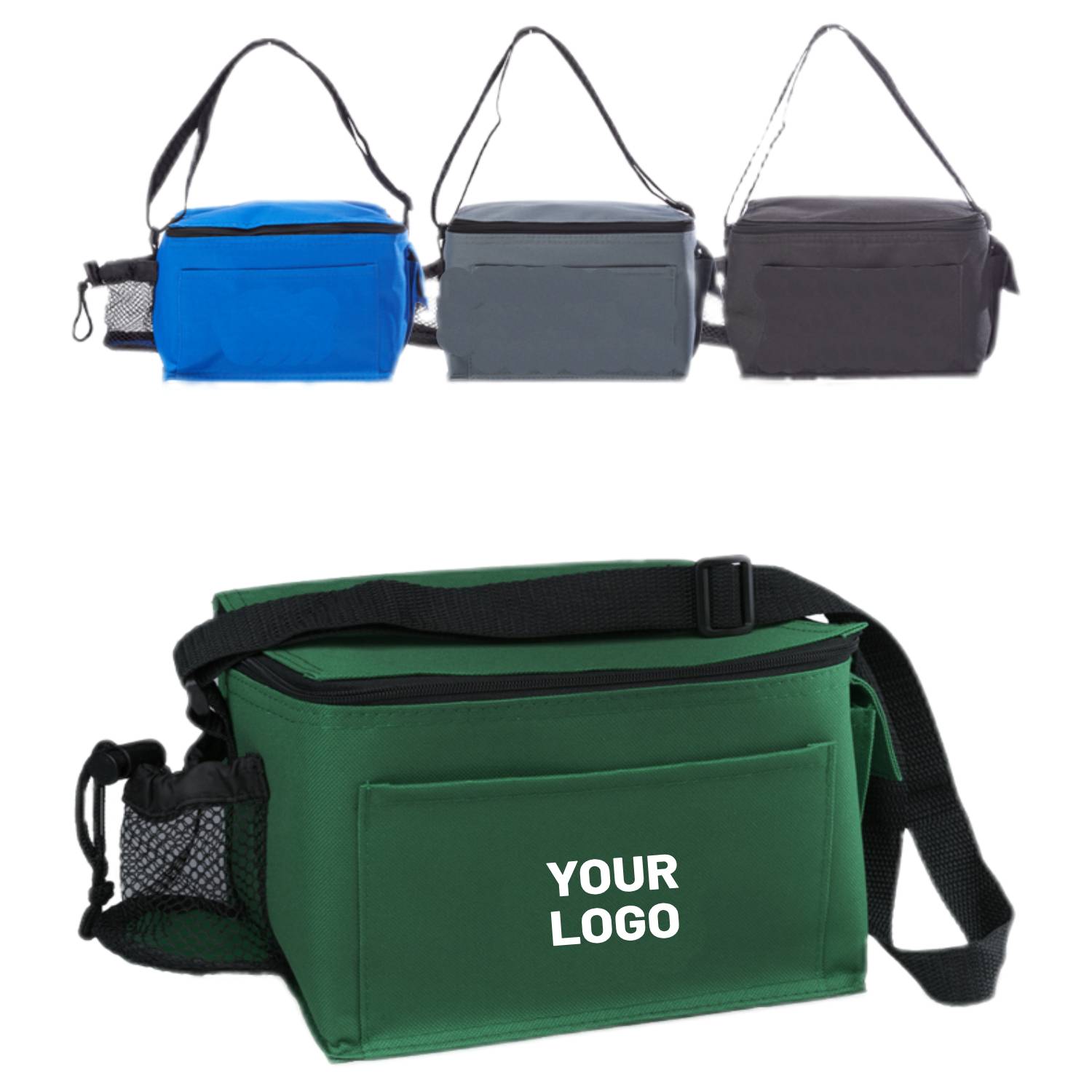 Top Zipper Insulated Lunch Bag with Mesh Pocket 5