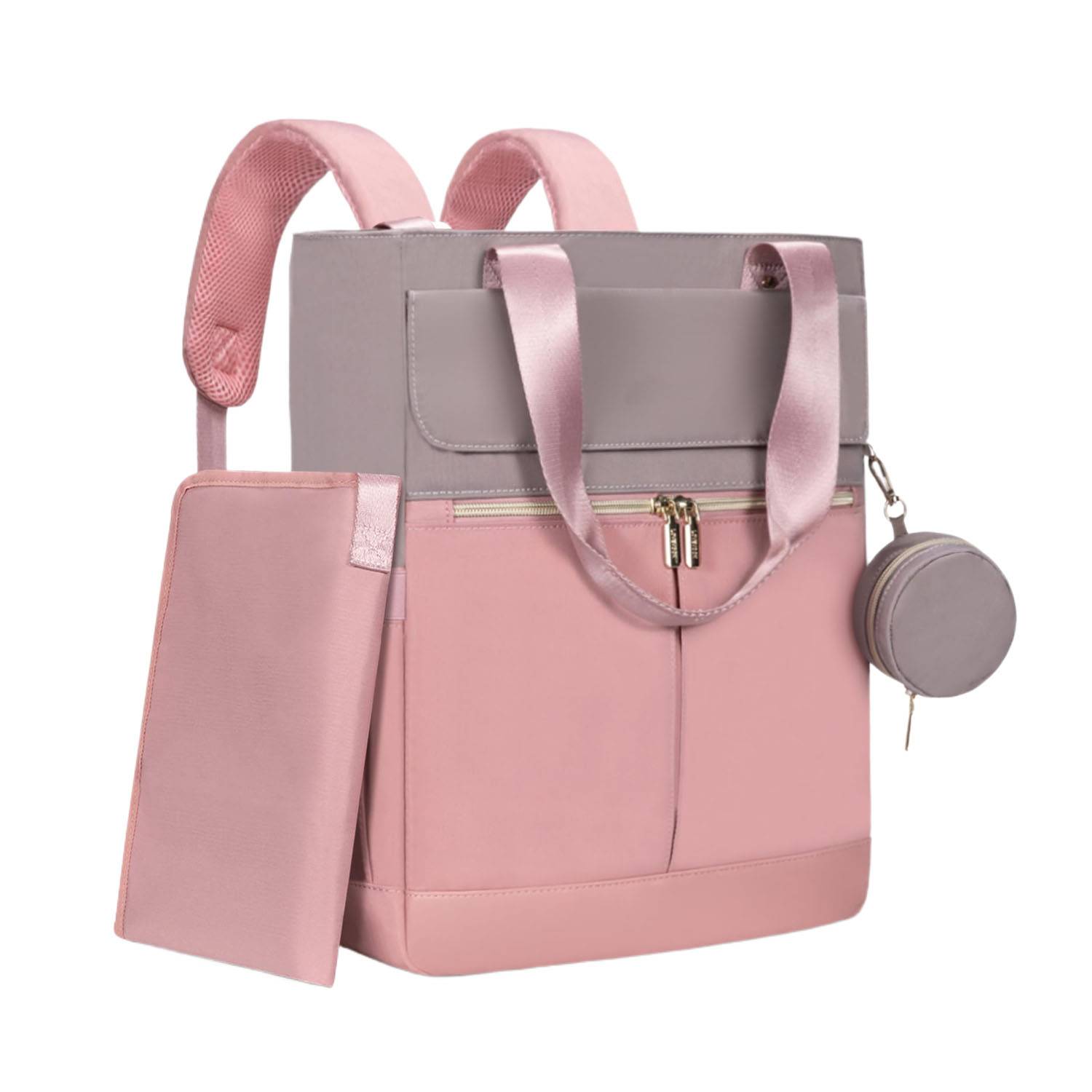 Polyester Diaper Backpack w/ Insulated Pockets Changing Pad 6