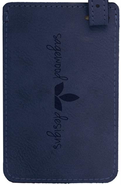 Blue Faux Leather Luggage Tag 1