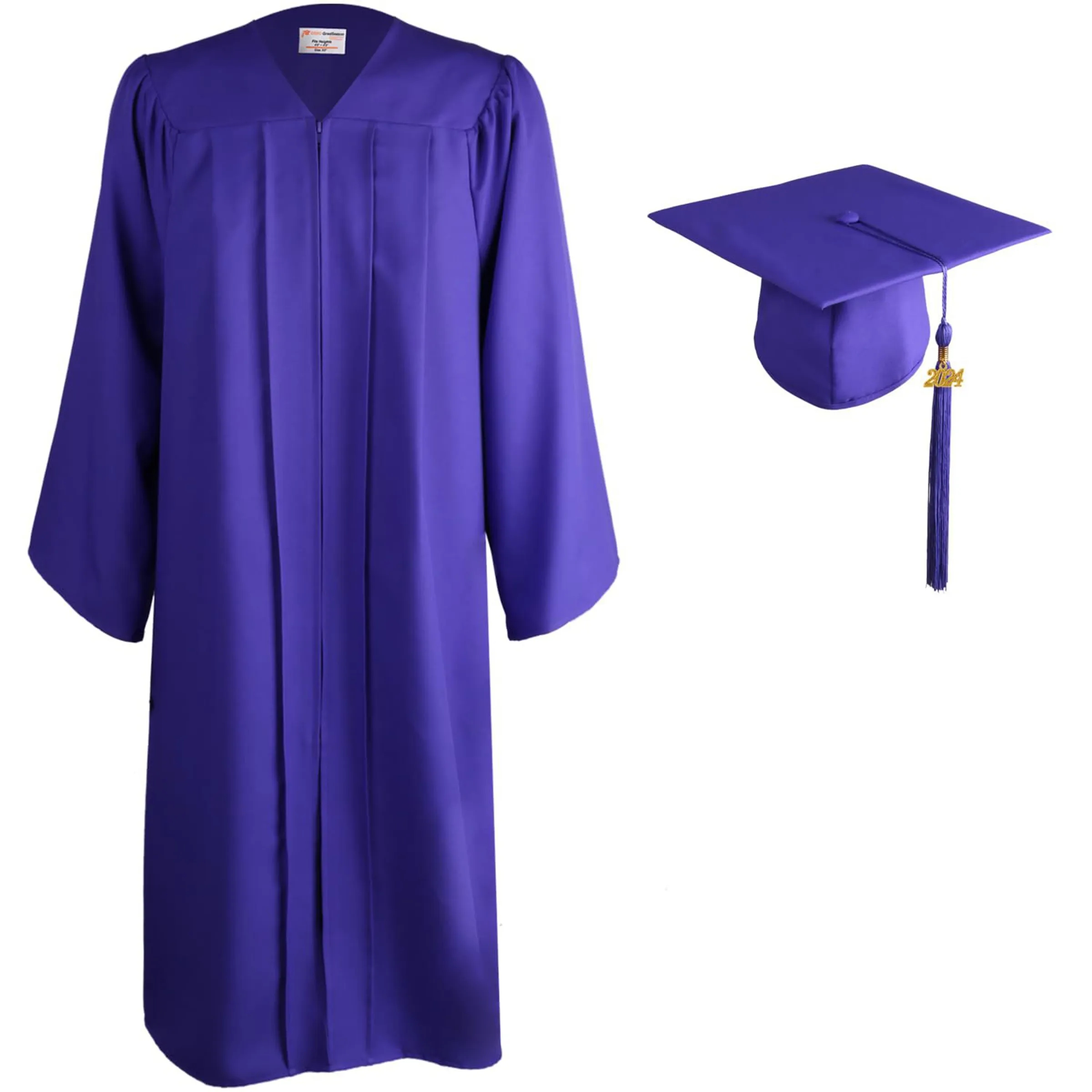 Polyester Matte Graduation Hat And Dress Paired With Tassels 12