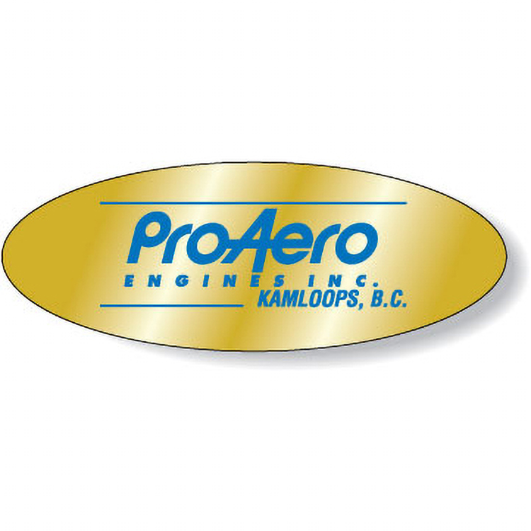 Bright Gold Foil Paper Flexo-Printed Stock Oval Roll Labels (1.5"x4")