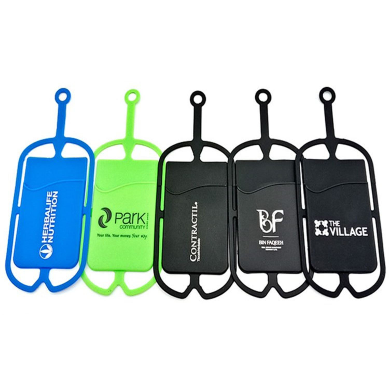 SILICONE PHONE WALLET WITH LANYARD ADHESIVE CARD HOLDER 5