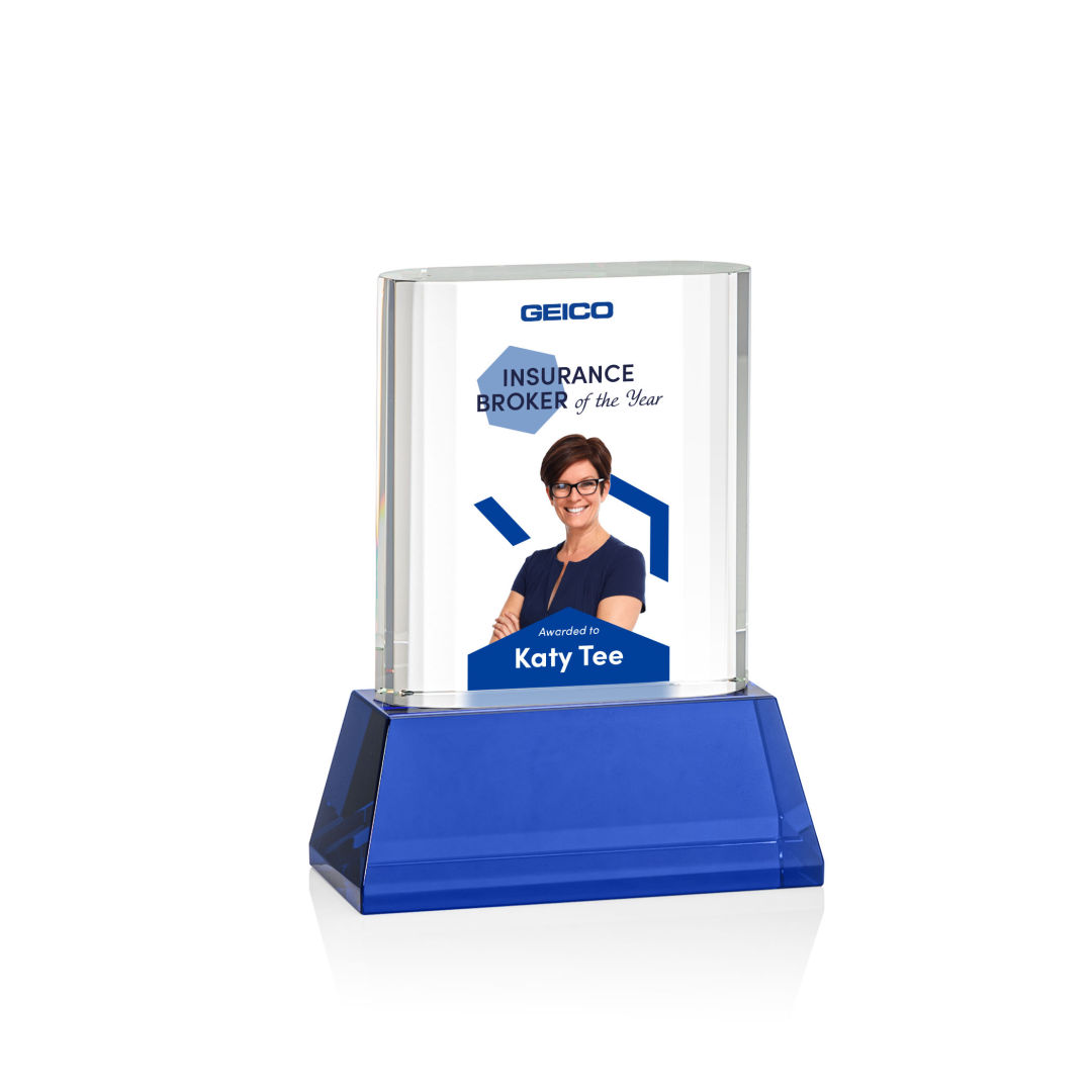 Merit VividPrint™ Award on Base - Blue 6
