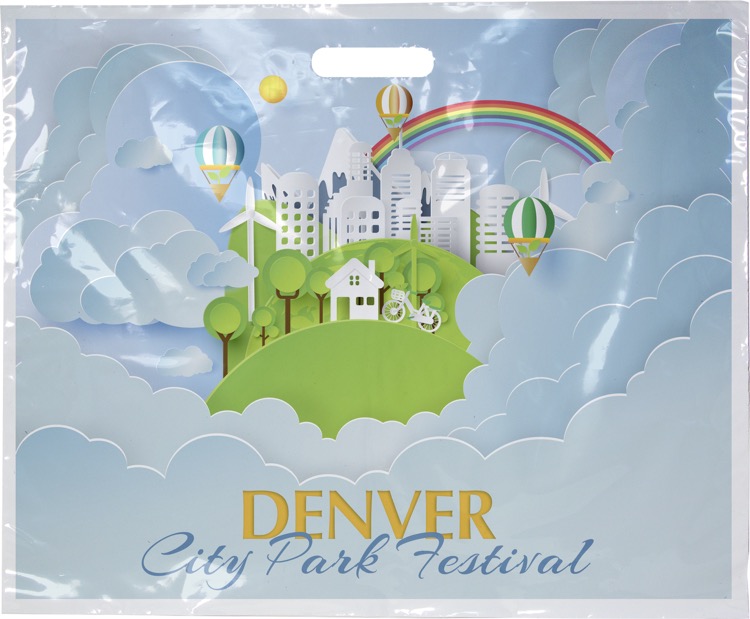 Digital Full Color White 1-Sided Plastic Bag (18" x 15")