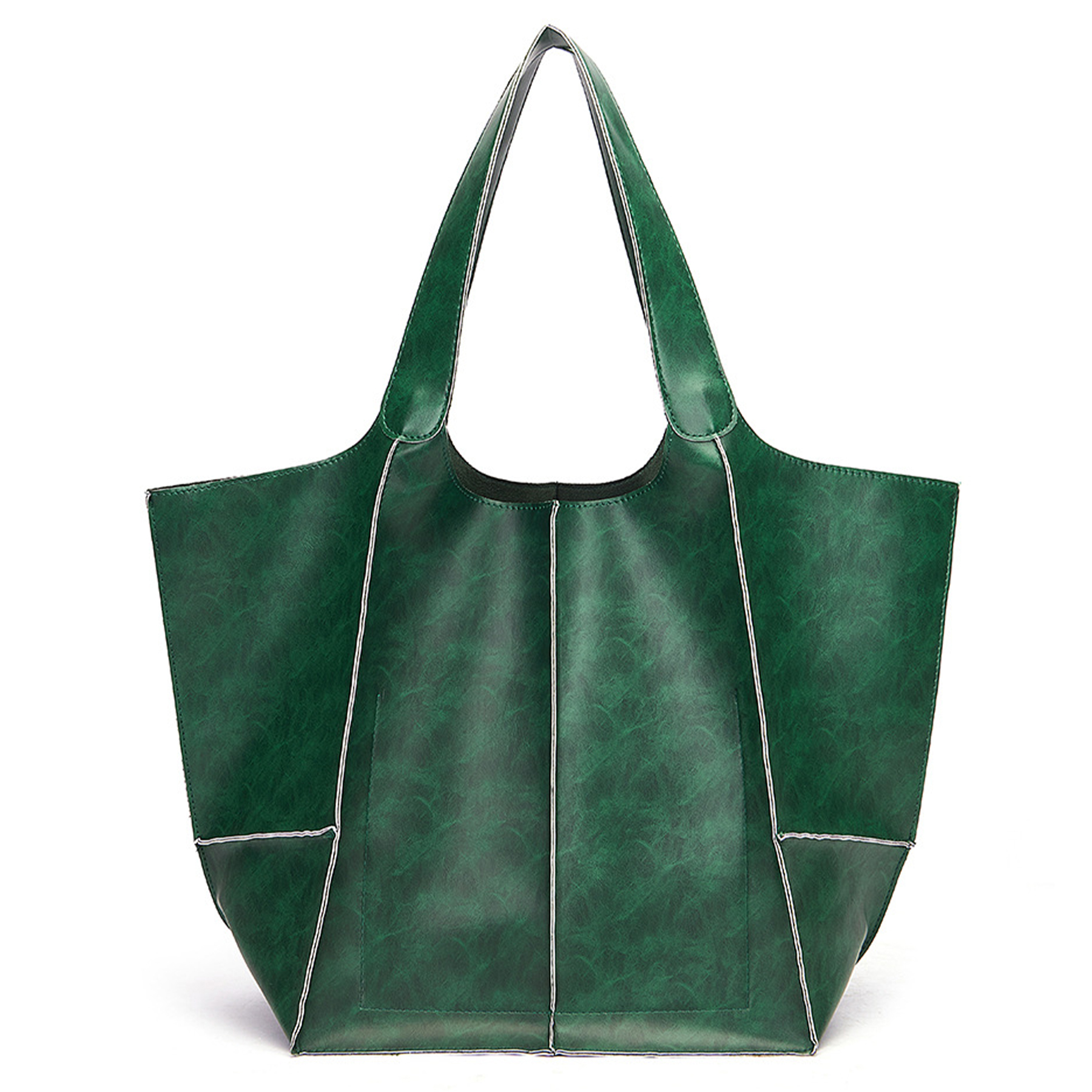PU Large capacity wax peel ancient oil tote bag 2