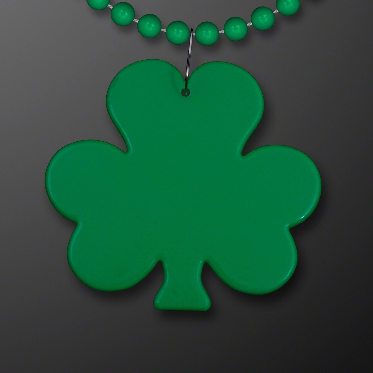 Jumbo Shamrock Medallion St. Pat's Bead Necklace 2
