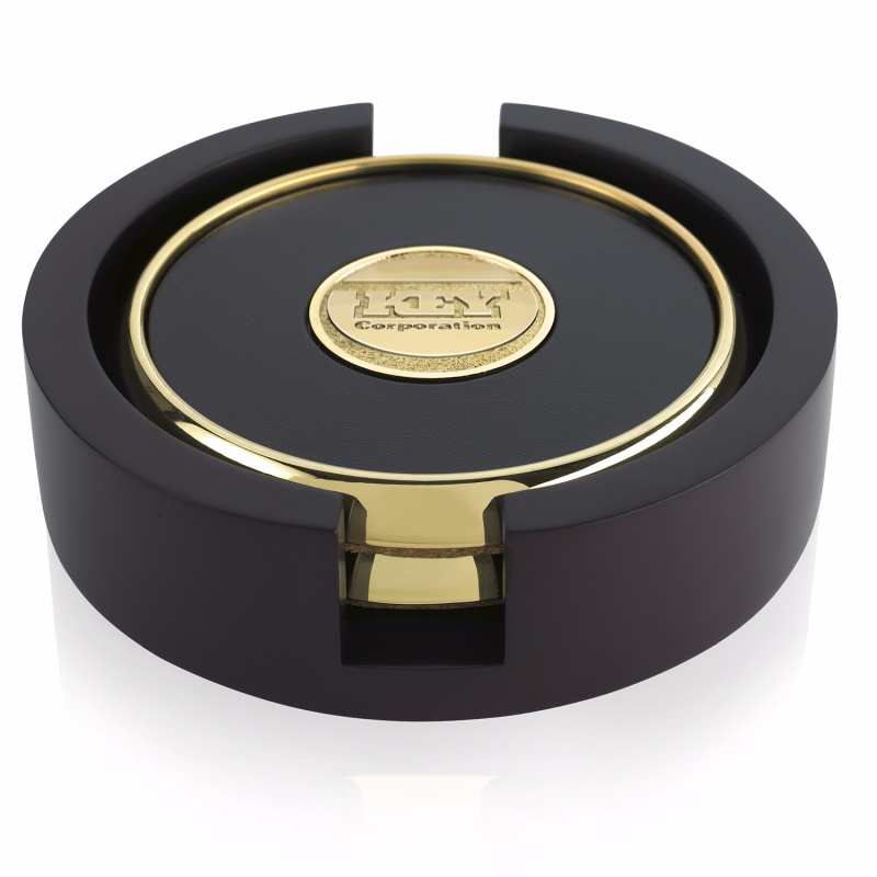 JAFFA® Two Round Coasters with Wood Tray 6