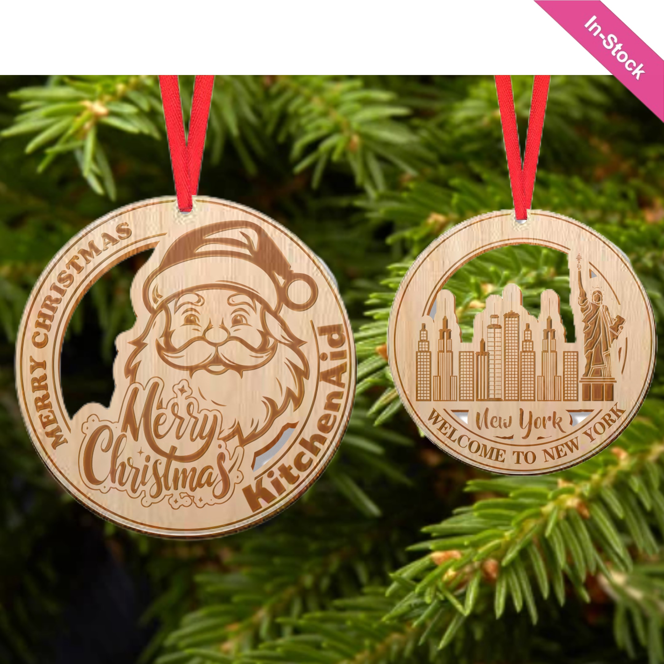 2.75" - Customize Cherrywood Ornaments 2