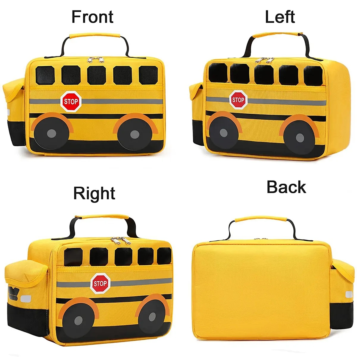 Insulated Reusable Cooler Scool Bus Lunch Box for Kids 4