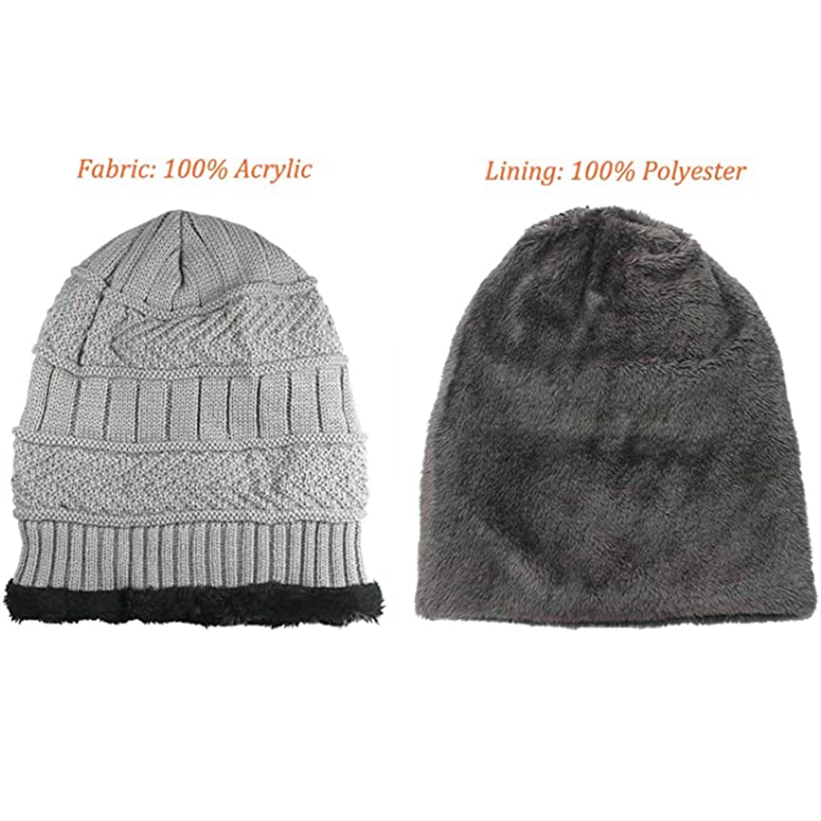 Winter Hat Scarf Gloves Slouchy Beanie Snow Knit Skull Caps 6