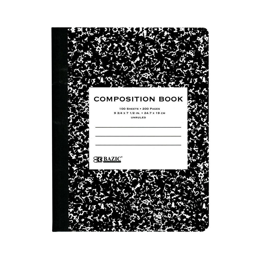 Marbled Unruled Composition Books - 100 Sheets Black 2