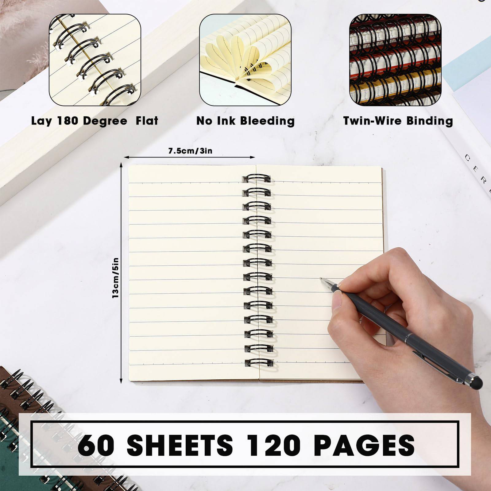 B7 120 Pages Mini Kraft Paper Portable Spiral Notebook 2