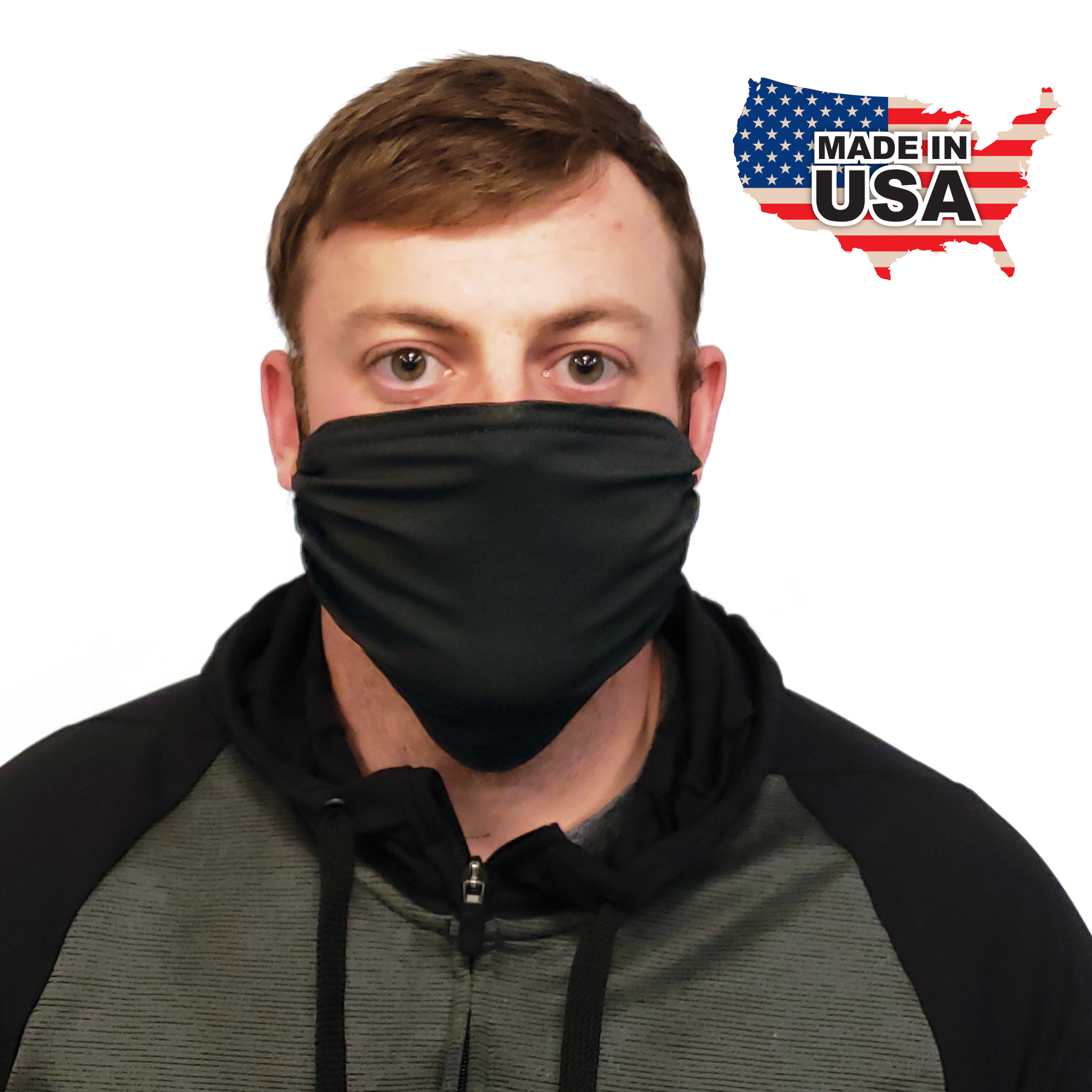 Premium Black Fabric Face Mask 3