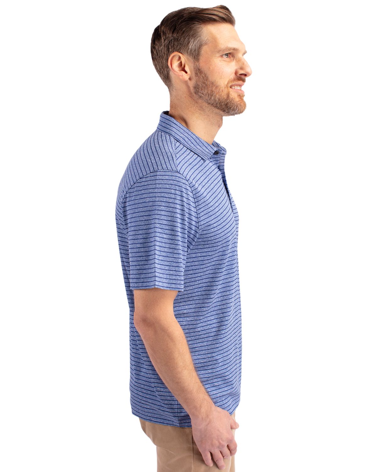 Cutter & Buck Forge Recycled Heather Stripe Four-Way Stretch Mens Big & Tall Polo Big & Tall 11