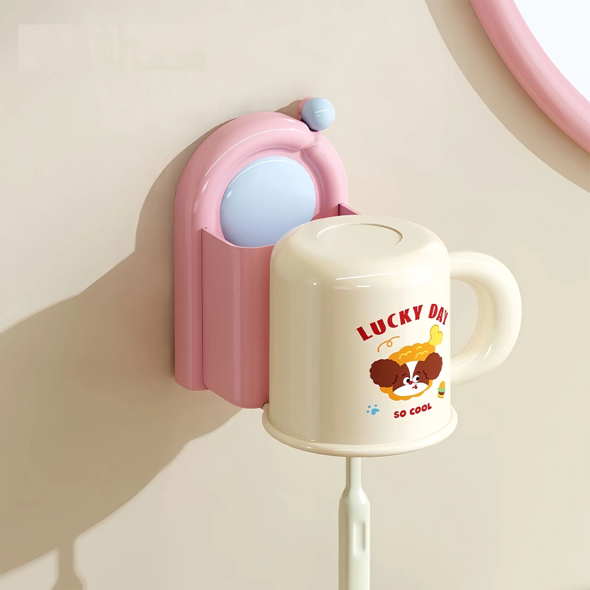 Strong Suction Arch Toothbrush Holder With Cartoon Design 4