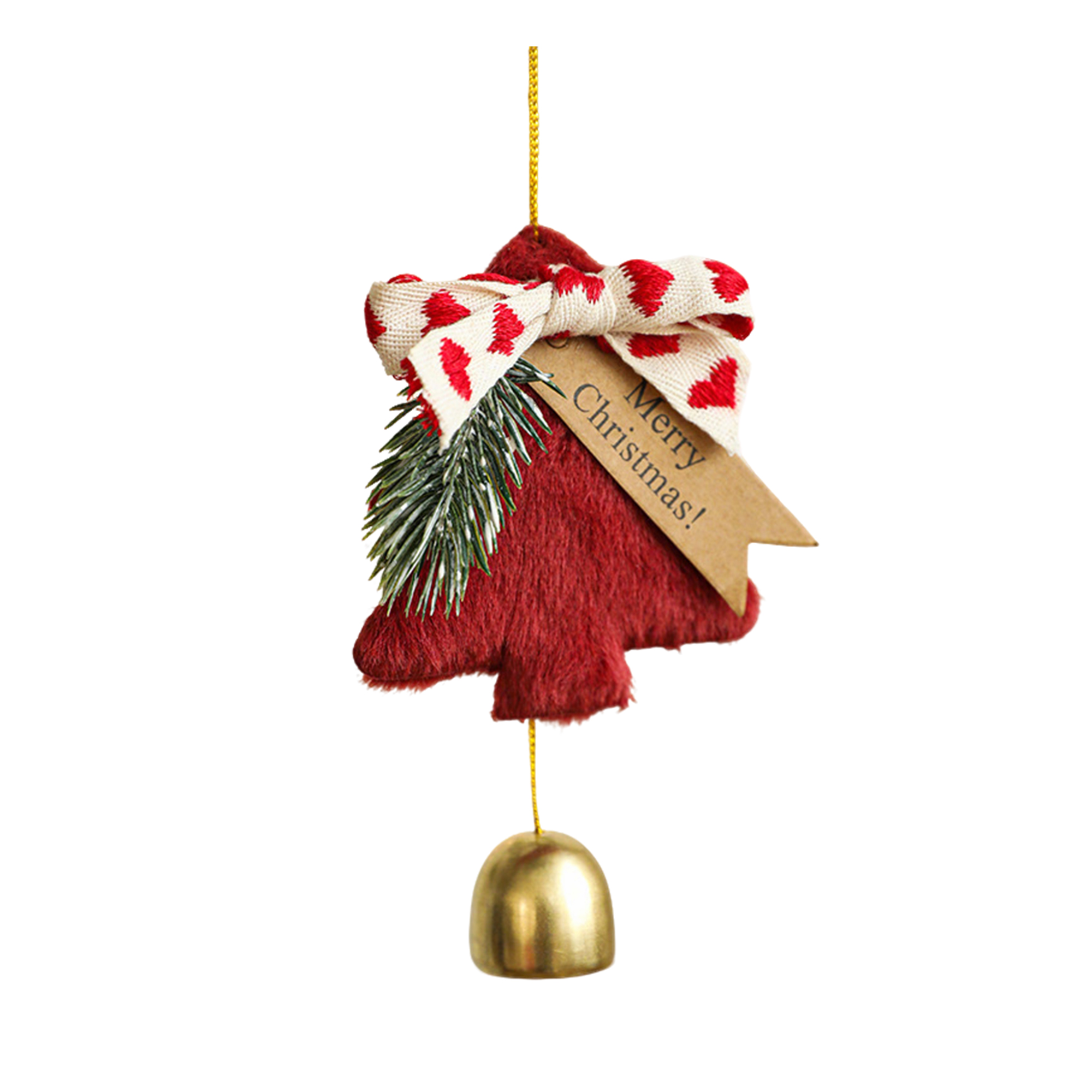 Holiday Tree Hanging Bell Ornament 3.4" Length X 2.4" Width 3