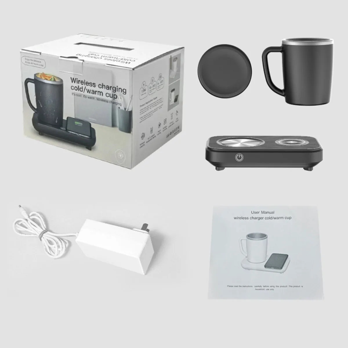 3 in 1 Heating Cooling Coffee Mug Warmer with 15W Wireless C 4