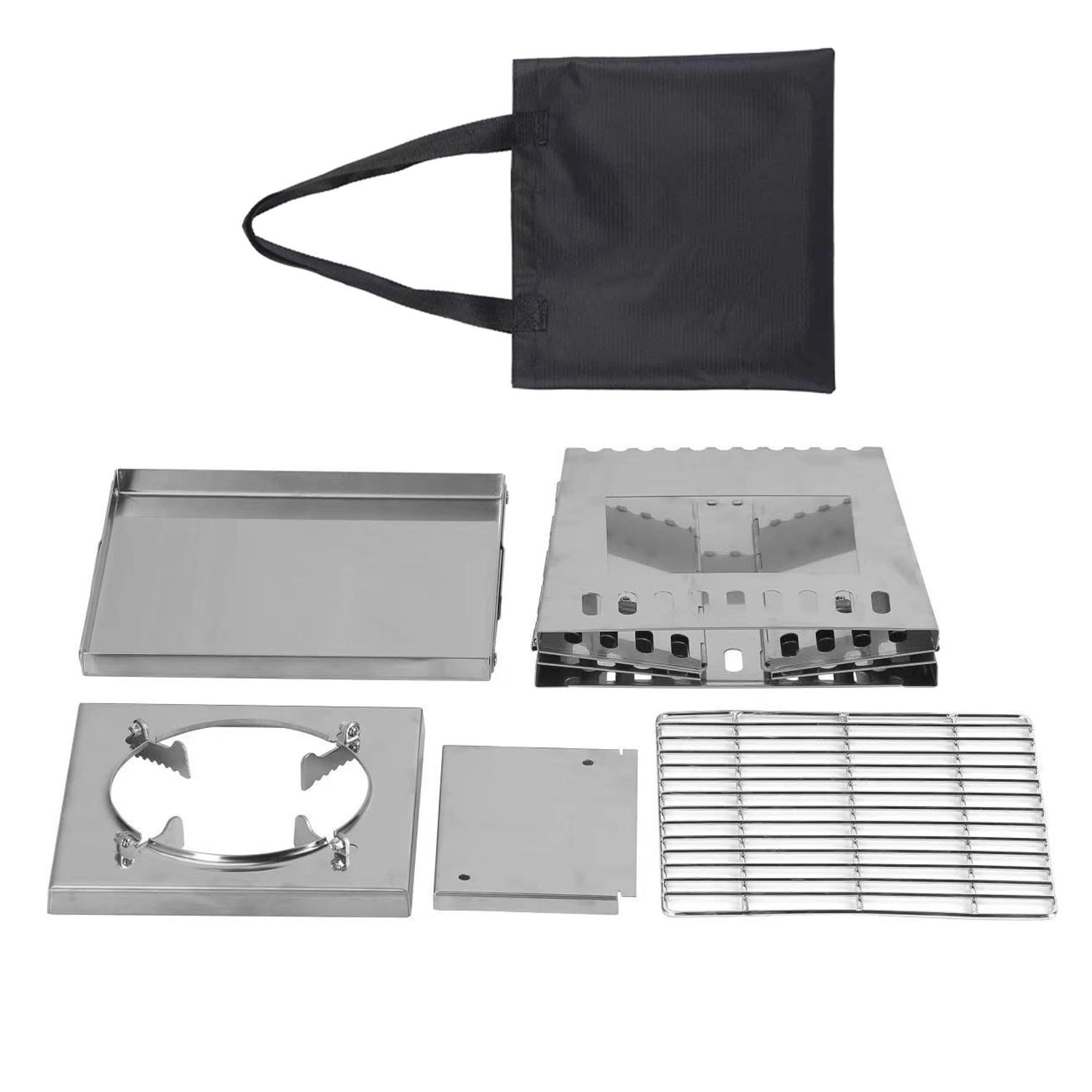Wood Burning Camping Stove Foldable With Pot Stand 1