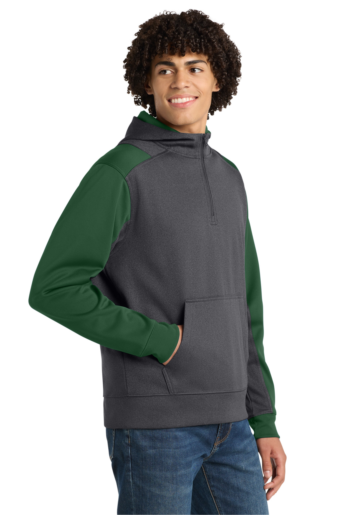 Sport-Tek Tech Fleece Colorblock 1/4-Zip Hooded Sweatshirt. ST249, custom hoodie or sweatshirt with logo imprint 19