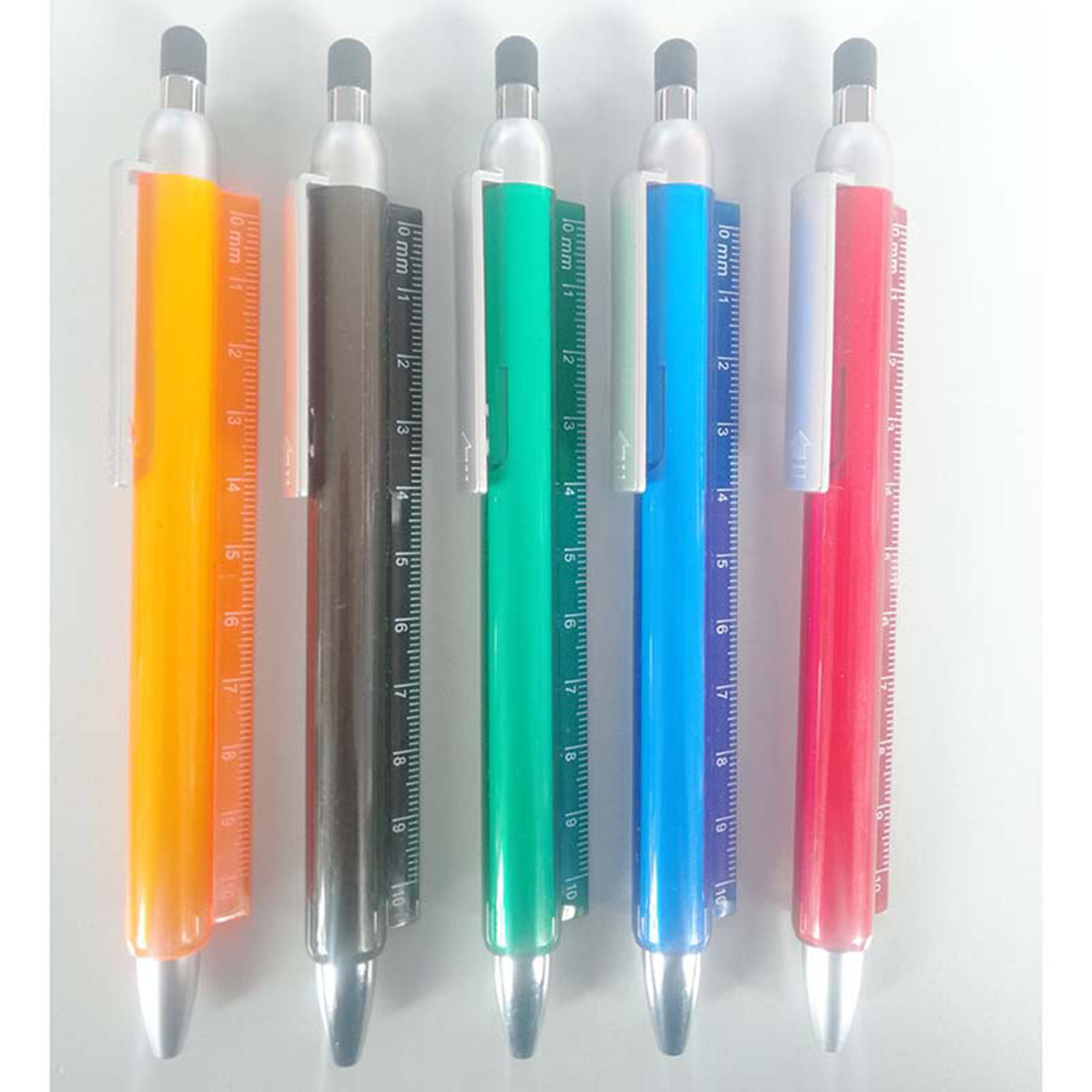 Twist-Action Ballpoint Pen W/ A Stylus And Tape Measure 4
