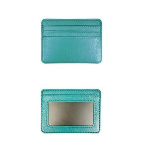 Elegant Portrait Dual Side PU Leather Card Holder With 2 Pockets 18