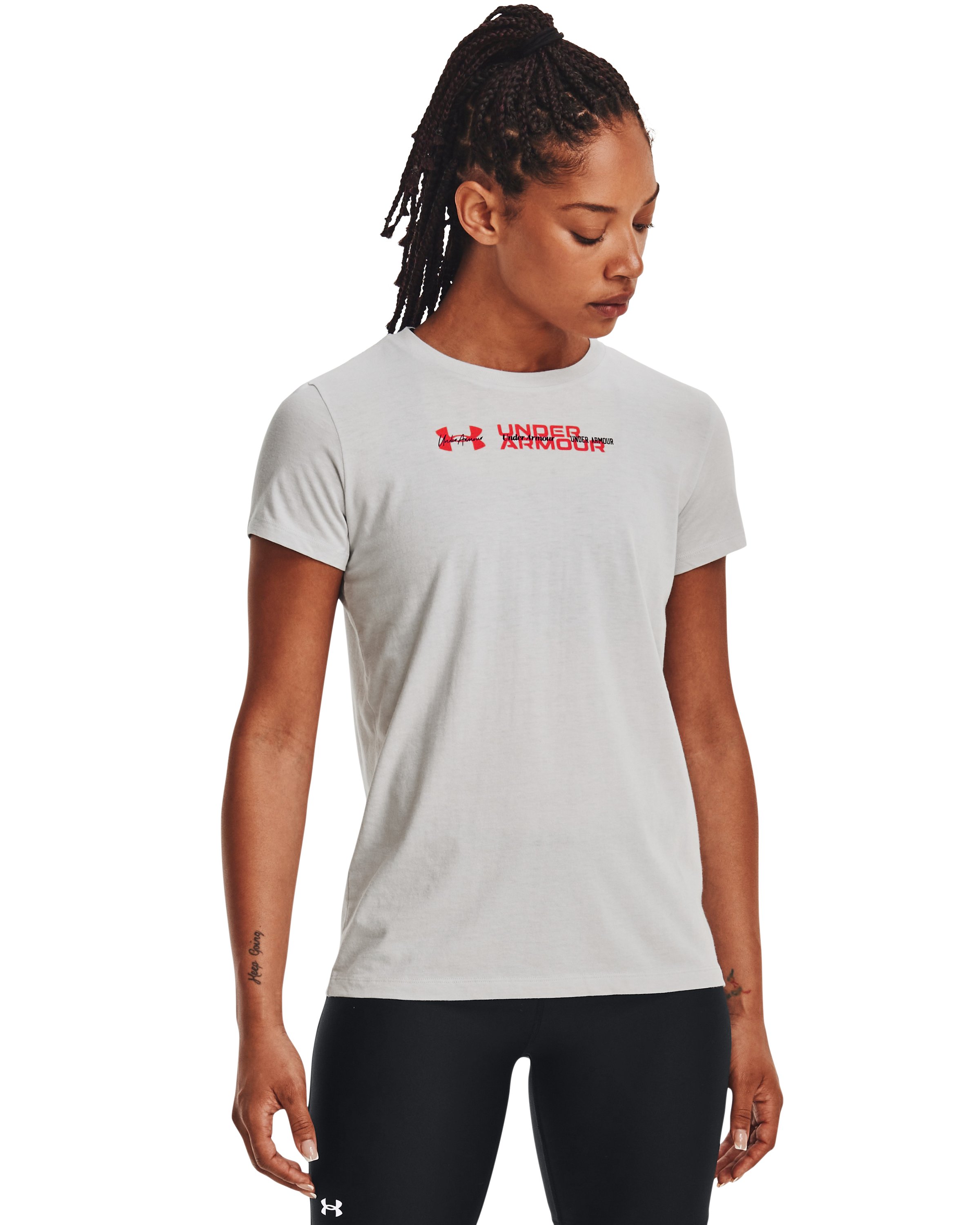 Women's UA Tonal Multi Font Short Sleeve 1