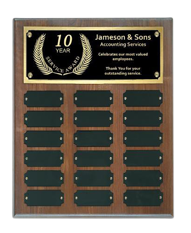 Prestige Walnut Perpetual Plaque 18 Plates 2
