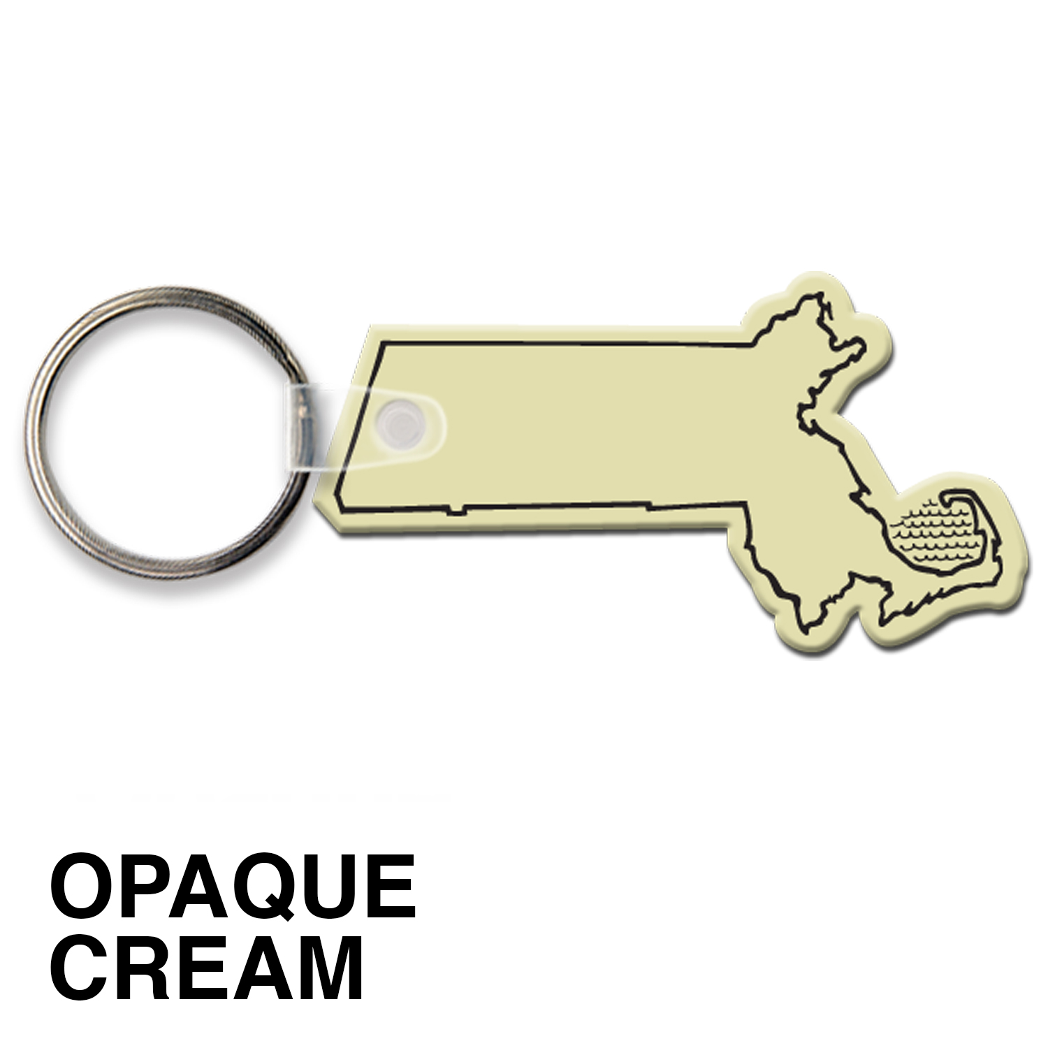 Massachusetts State Shape Key Tag (Spot Color) 3