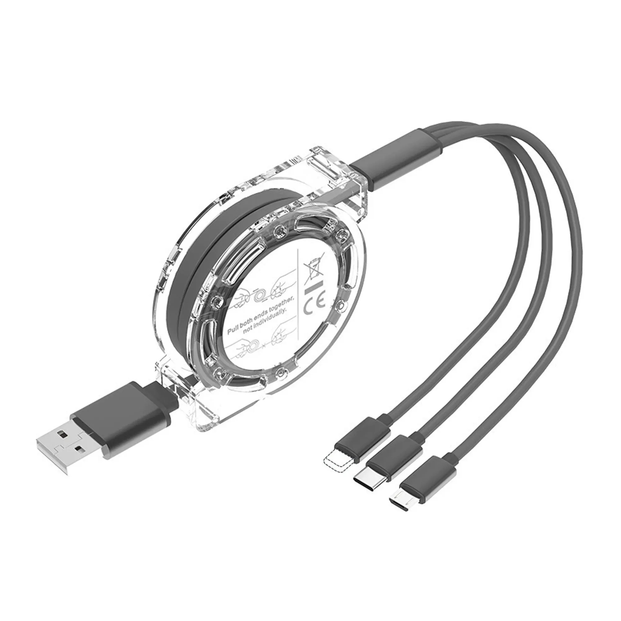3-in-1 Retractable USB Charging Cable 3