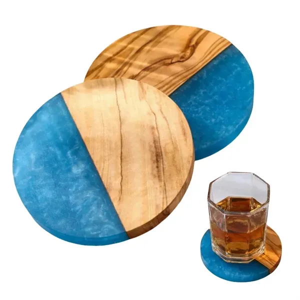 Marble Wood Coasters Round Square Mix and Match 6