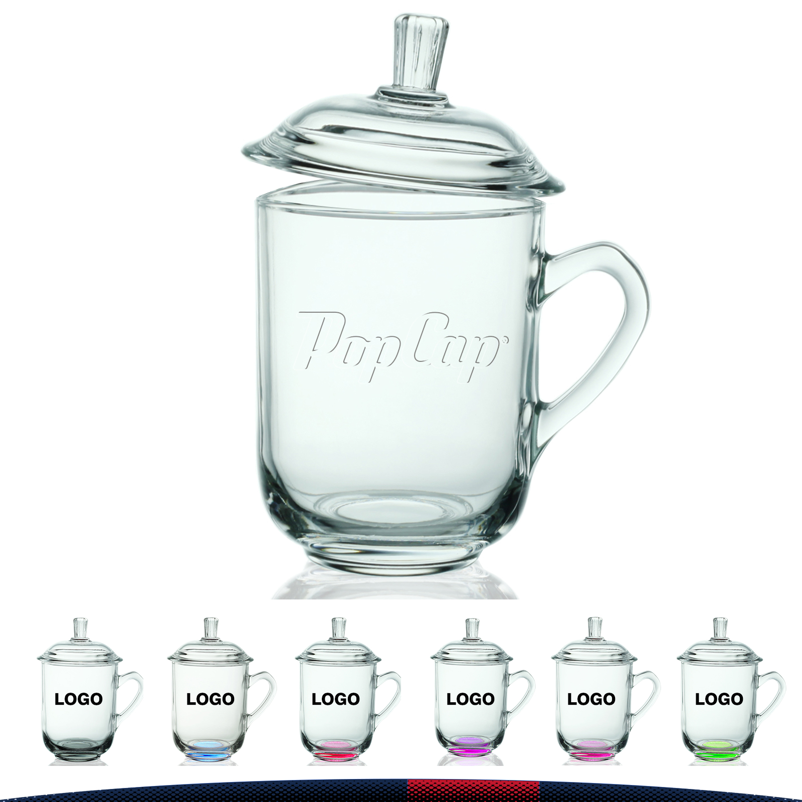 13 oz. Tea Glass with Lids 8