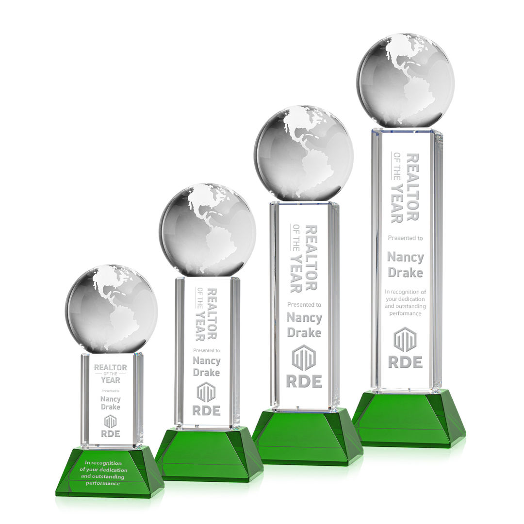 Globe Award on Stowe Base - Green 7