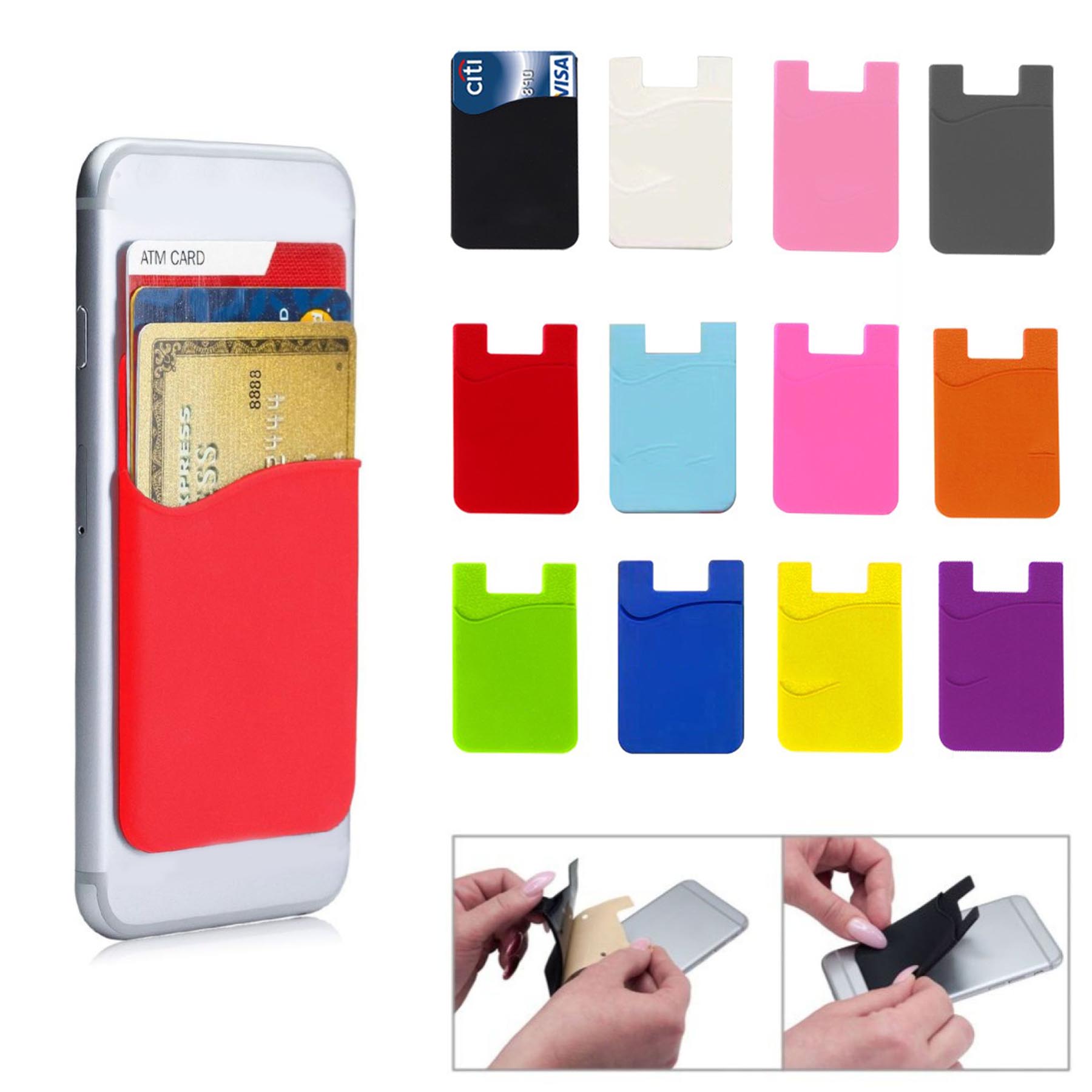Silicone Smartphone Card Wallet Holder Back Sticker Custom 2