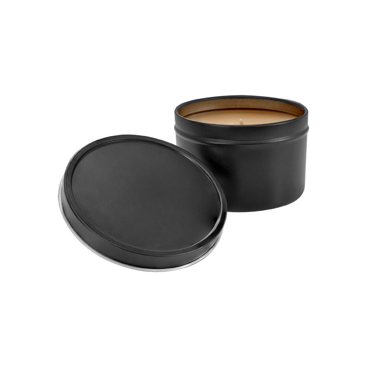 8oz Tropical Coconut Candle in Black Metal Tin 1