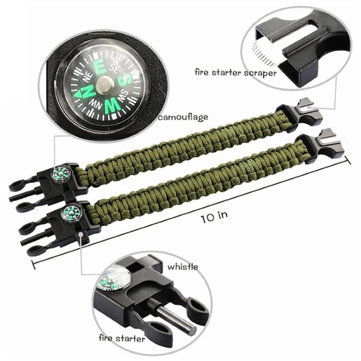 5 in 1 Multifunctional Emergency Survival Paracord Bracelet 5