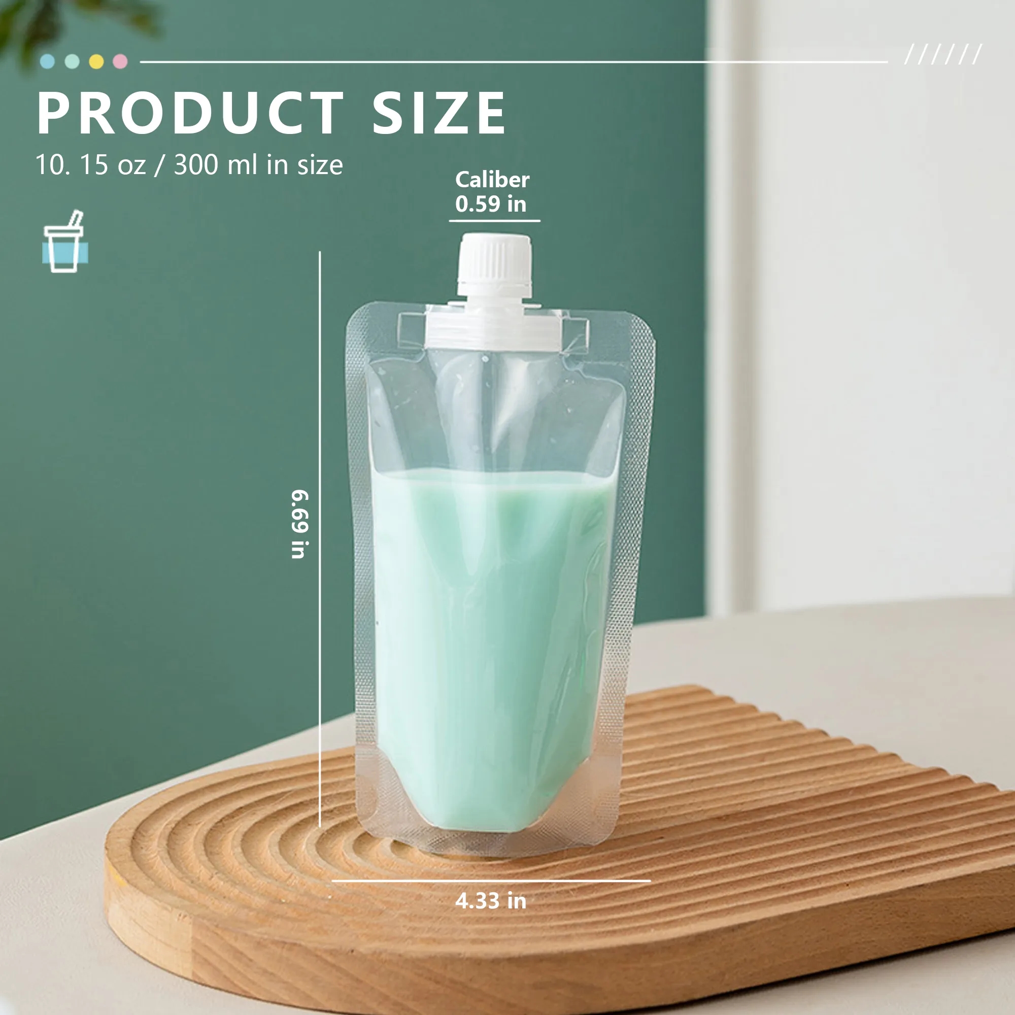 10oz Clear Stand Up Liquid Drinking Spout Bag 2