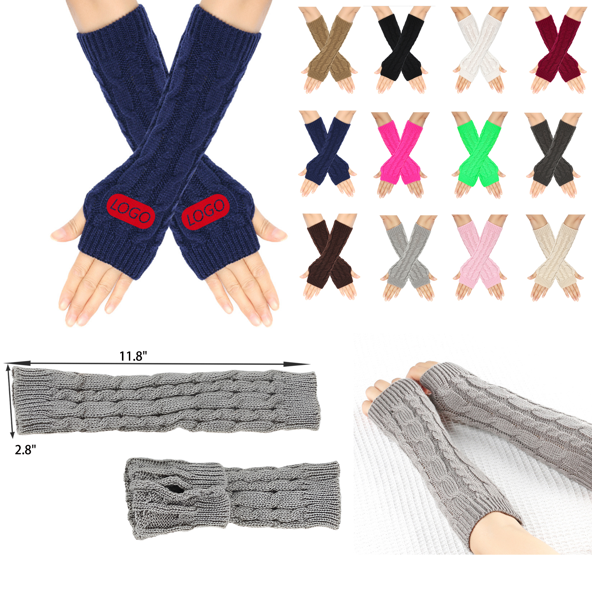 Flexible Winter Knitted Fingerless Gloves 6