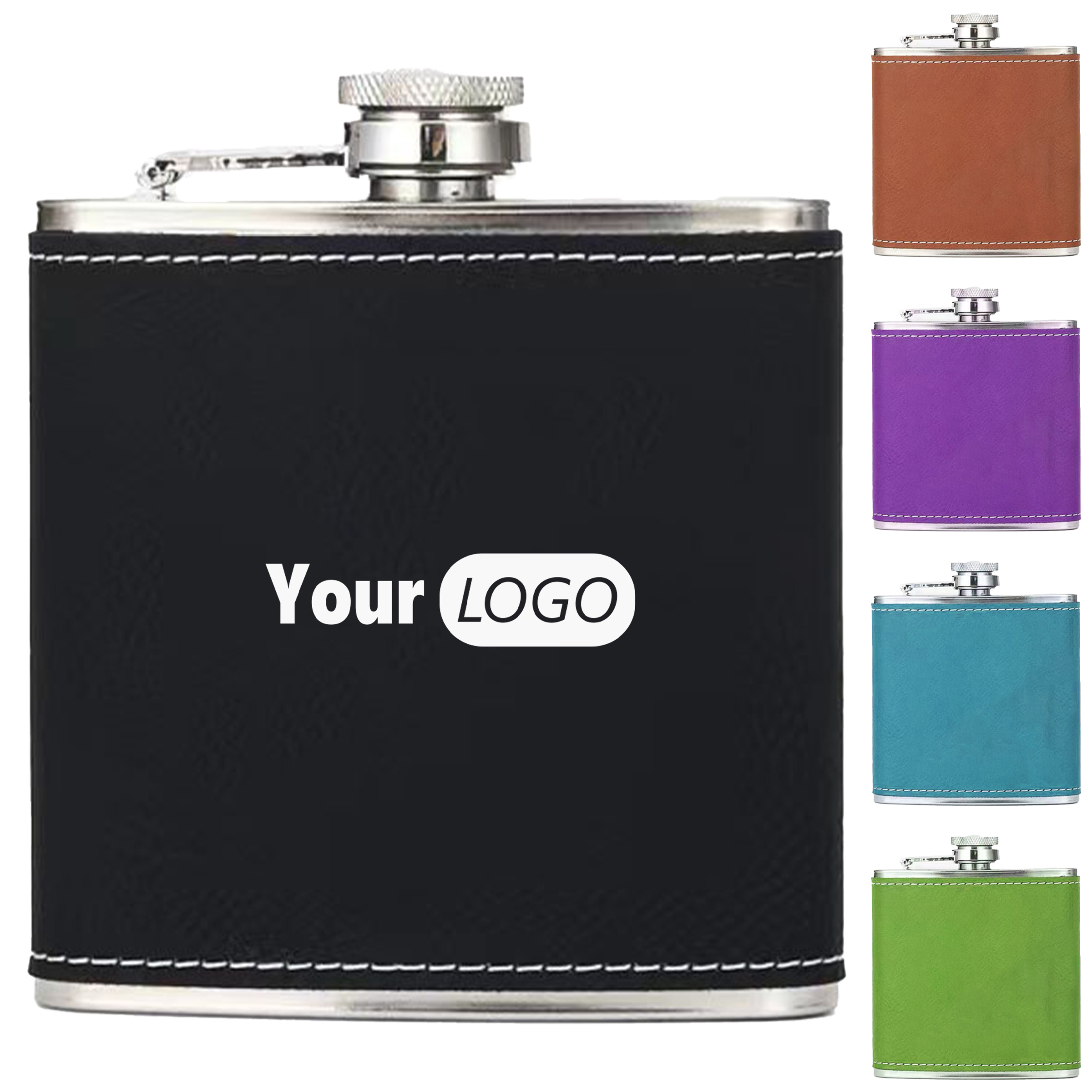 Stainless Steel Stylish Leather Hip Flask 3