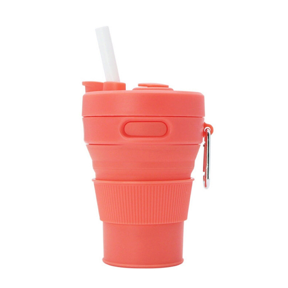 15 Oz. Portable Silicone Foldable Sippy Cup W/Drinking Straw 4