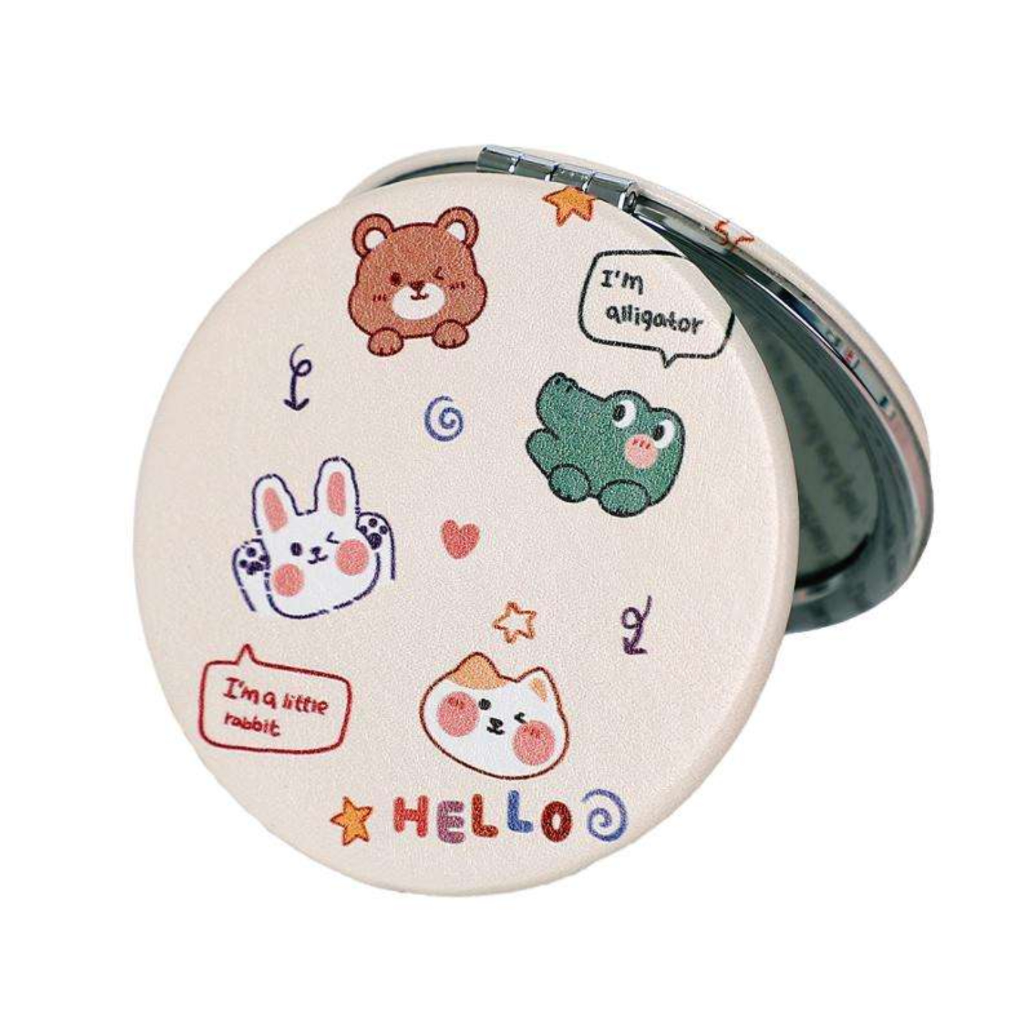 Round Shape Folding Compact Makeup Mirror 3