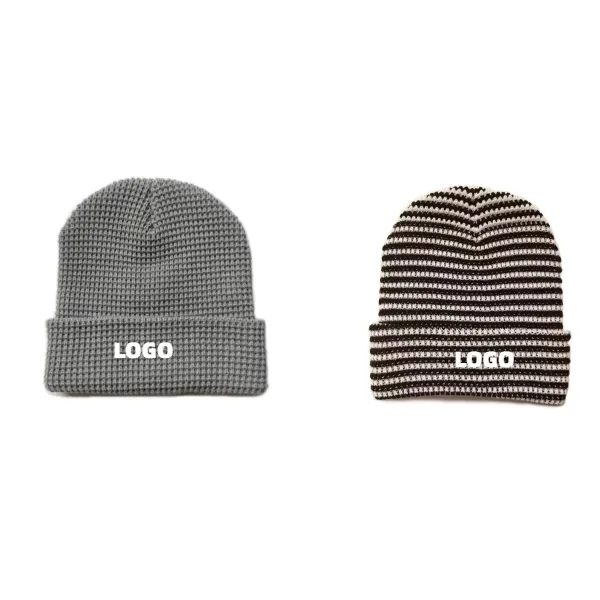 Winter knitted striped hat 6