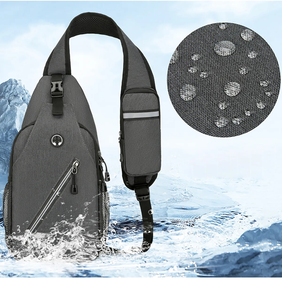 In Stock Crossbody Sling Bag Travel Hiking Chest Bag 4