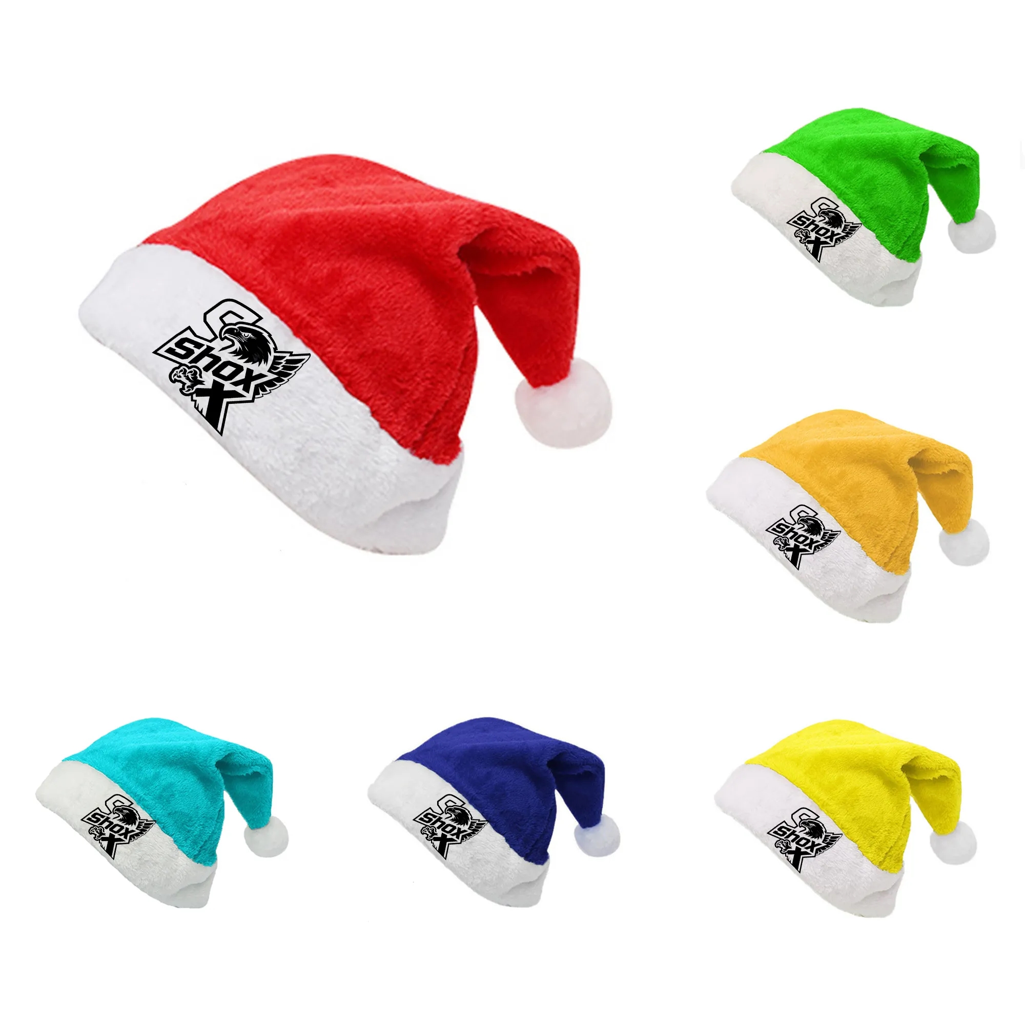 MOQ 100 Unisex Short Plush Christmas Hat 5